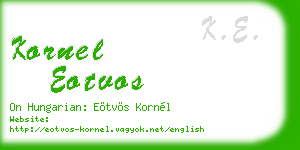 kornel eotvos business card